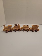 Vintage Wooden Train Set Montgomery Schoolhouse The Midget Railway 4 pieces
