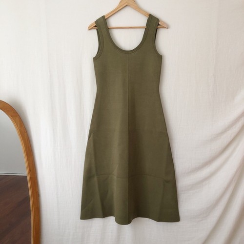 Country Road Dress Size XS NWT Olive Milano Compact Knit Scoop Neck Midi Stretch - Picture 5 of 11