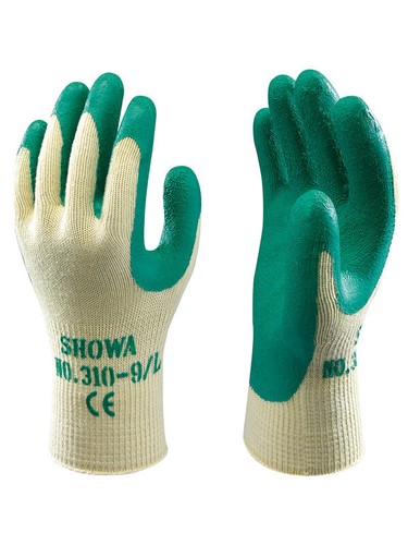 10 paires de gants de préhension SHOWA 310 - revêtement palmier en latex vert jardinage à faire soi-même - Photo 3 sur 4