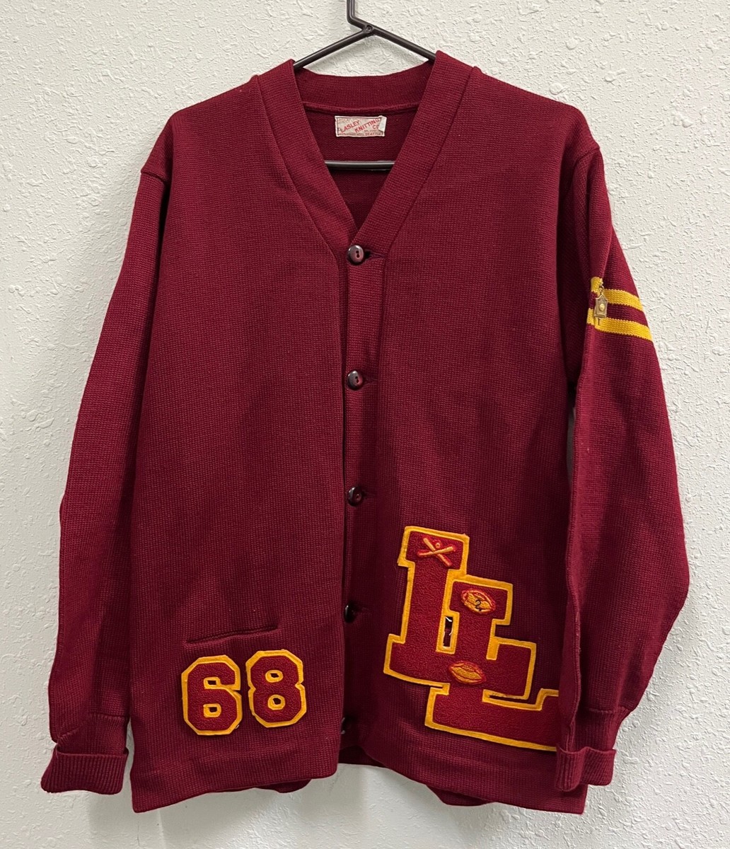 Vintage Letterman Sweater Lasley Knitting Company Seattle Size 44