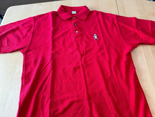 VTG T BARRY KNICKER CO USA MADE EMBROIDERED RED LOGO GOLF POLO MENS SZ XL