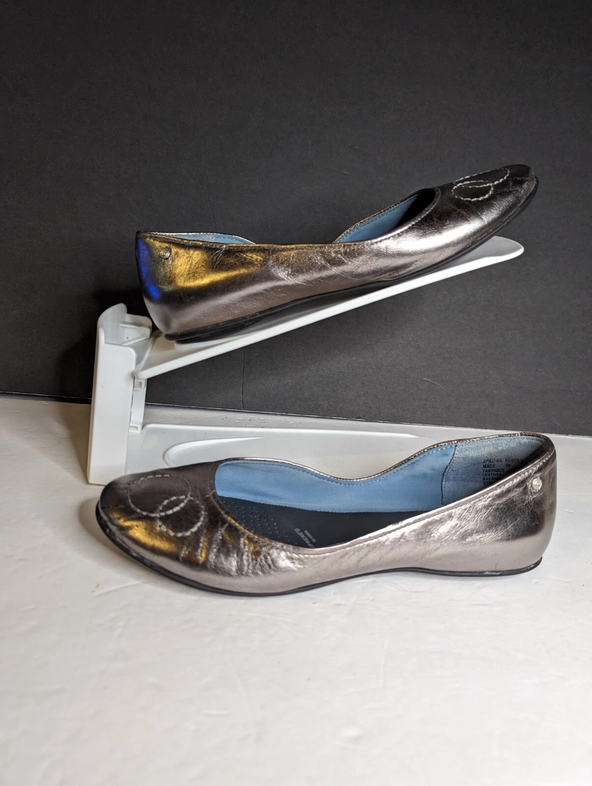 Ballerine Rockport da donna taglia 6 Total Motion in pelle Adiprene Adidas argento