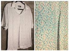 Ben Hogan Golf Polo Shirt Performance Mens Size L White Blue Cocktails Drinks