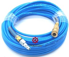 100ft x 1/4" Air Compressor PU Hose Roofing Framing Carpentry W/ AIR COUPLERS