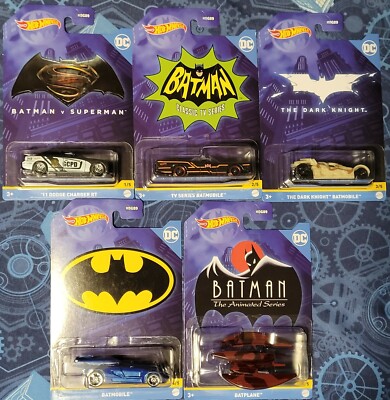 Hot Wheels Batman DC Series Set of 5 Batplane Batmobile 2022 NEW/SEALED NIB