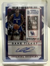 2020-21 Contenders Draft Picks Game Ticket Red Immanuel Quickley auto Rookie
