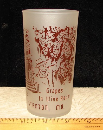 Vtg Hazel Atlas Frosted Glass Tumbler, 1950s MERAMEC CAVERNS Stanton Mo. - Picture 2 of 6