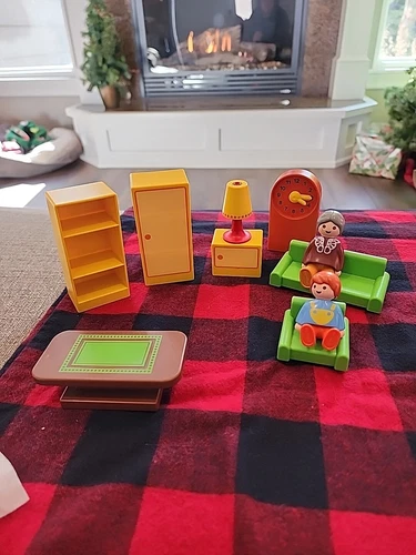 Playmobil  Geobra Vintage 1990 Furniture People Living Room Kitchen