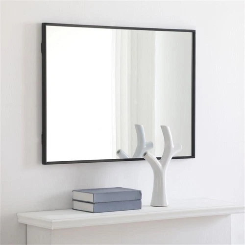 Elegant Decor Monet 32" x 24" Rectangle Metal Frame Mirror in Black - Picture 8 of 12