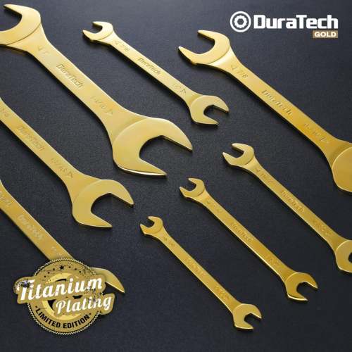 Super-Thin Open End Wrench Set, SAE, 8-Piece, 1/4" to 1-1/16", Titanium Plating, - Picture 5 of 12