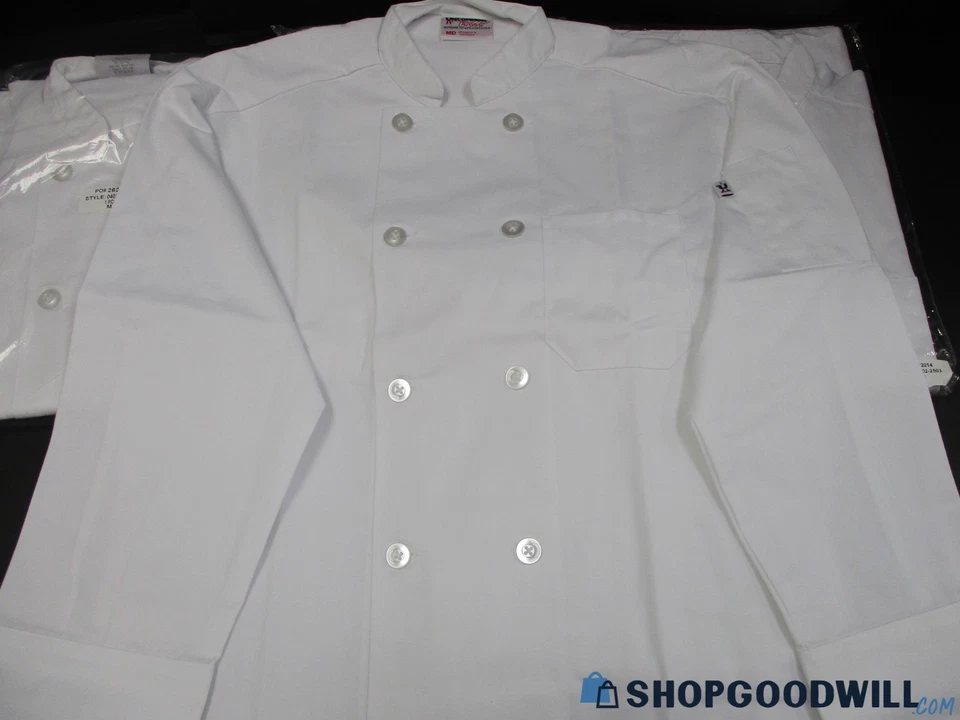 Uncommon Threads Classic 0402 Unisex Med White Long Sleeve Chef Coat w/ Pockets - Image 4 of 4