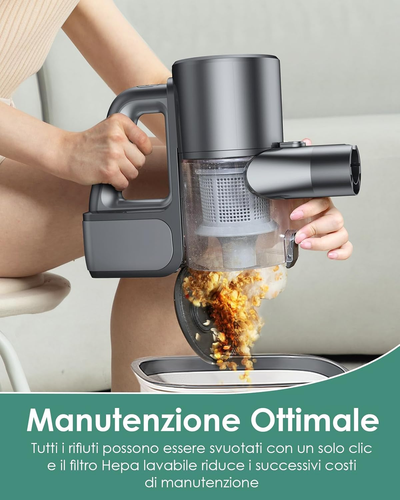 Aspirapolvere Senza Fili S7PLUS, Scopa Elettrica Lava E Aspira, 40Kpa Potente As - Foto 8 di 12