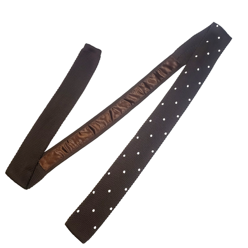 "Paisley & Gray" Knitted Satin Poka Dot Square End Tie 54x2" - Picture 2 of 7