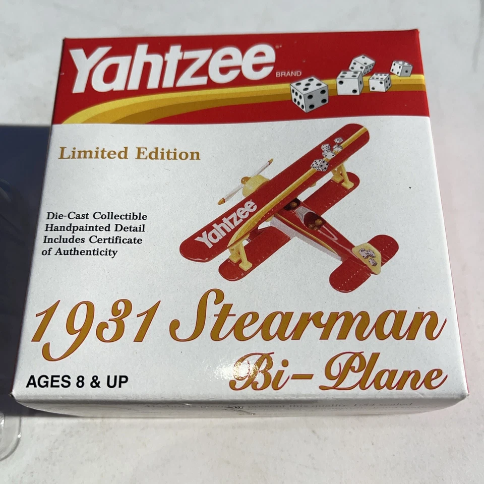 Yahtzee Limited Edition 1931 Stearman Bi-plane Die Cast 1:54 Christmas Ornament - Image 3 of 4