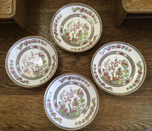 4 Antique 1908 Teacups Saucers Copeland Spode Green/Pink Prettiest Indian Tree! - Picture 6 of 24