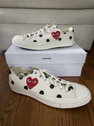 cdg converse low polka dot