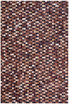 Leder Teppich Fellteppich Patchwork 150x240 cm echtes Kuhfell Handarbeit braun - Bild 1 von 4