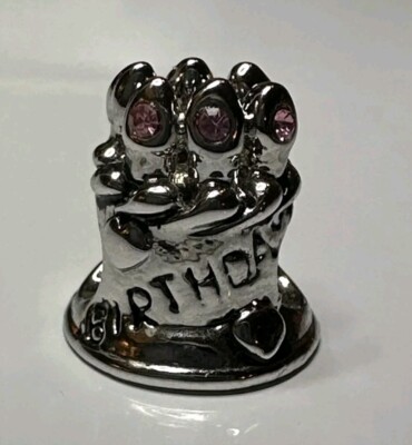 Schön Sterling Silber Happy Birthday Europäische Schieber Perle Charm 