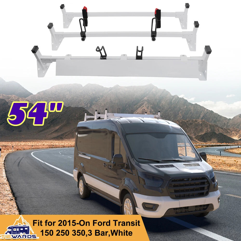 3 Bar Ladder Roof Racks For 2015 ON Ford Transit 150 250 350 Cargo Van 750 LBS