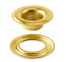 Stimpson Self Piercing Grommets, #2 (3/8'') Nickel Metal Eyelets+Washer
