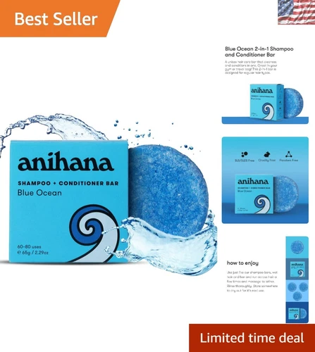 Blue Ocean Shampoo & Conditioner Bar for All Hair Types - Eco-Friendly & Natural