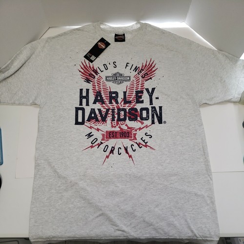 Brand New Harley Davidson EAGLE T-shirt WORLDS FINEST HARLEY DAVIDSON 2018 SzL - Picture 5 of 10