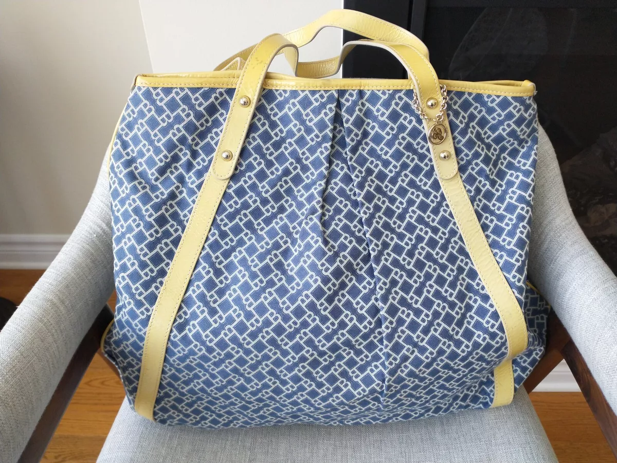 Bally Large Coated Canvas Tote Bag in Blue