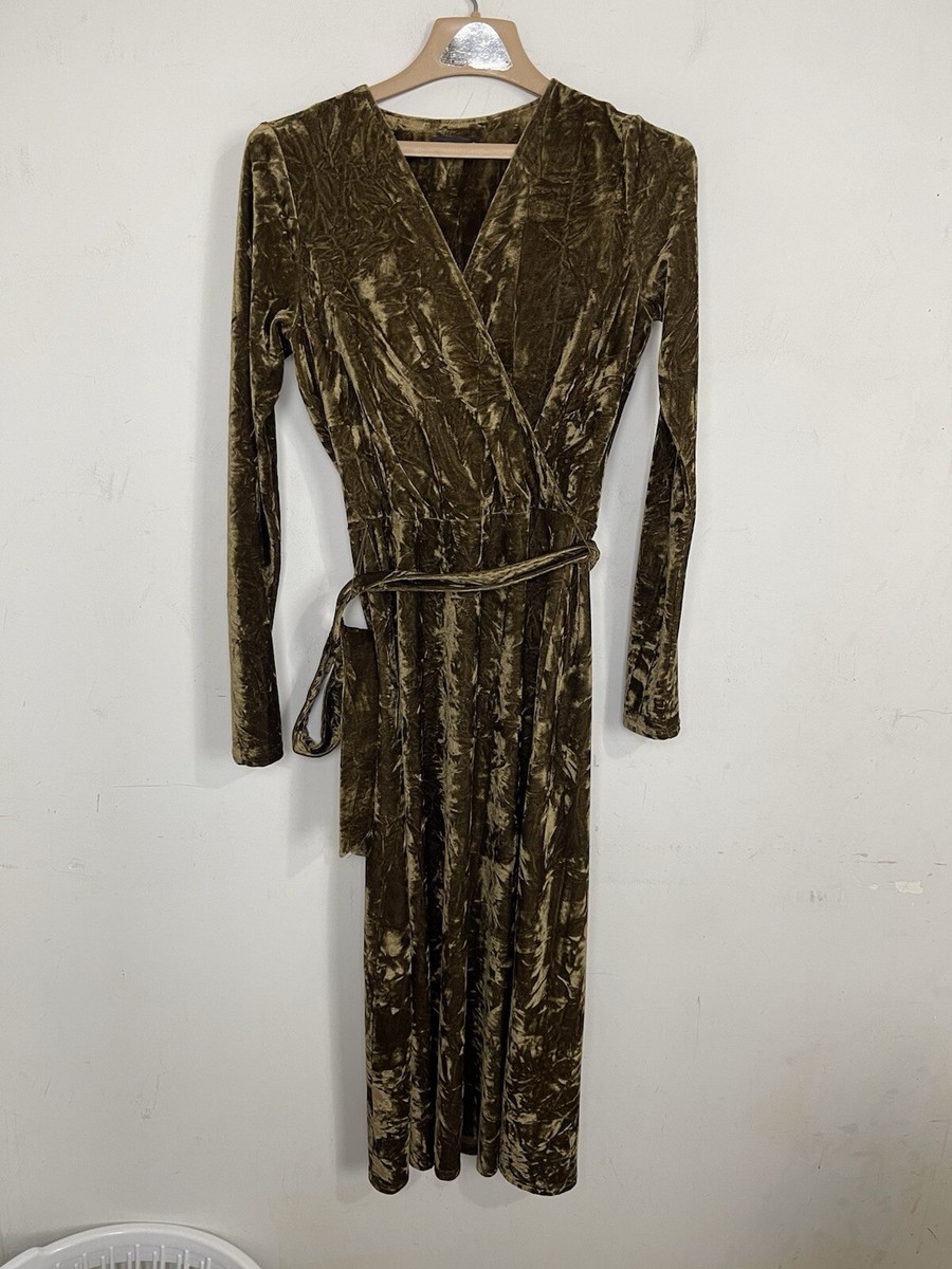 Long Tall Sally Womens Dress Brown Velvet Holiday Cocktail Wrap