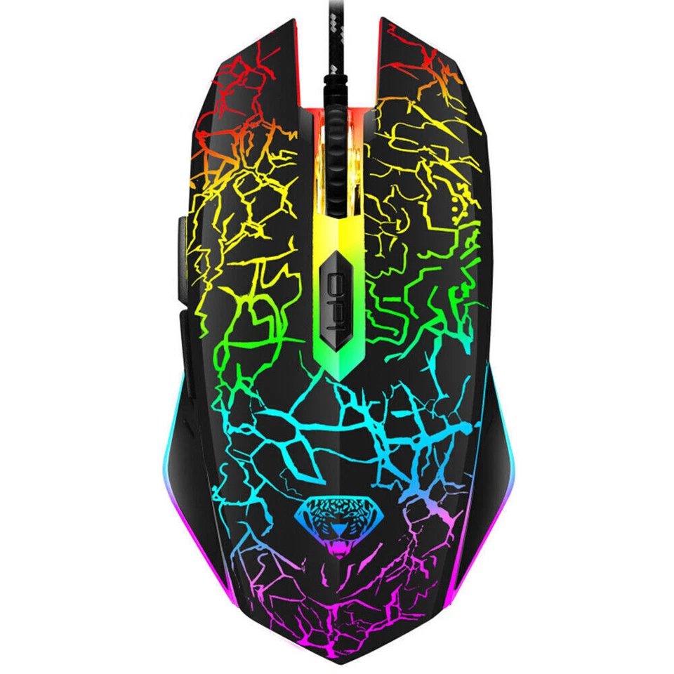 3200 DPI Optical Gaming Mouse Mice Wired 4 Buttons Ergonomic RGB Backlit for PC - Image 4 of 4
