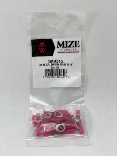 Conector anillo retráctil térmico rojo Mize 25 piezas talla 22-16 GA elige entre 4 tamaños - Imagen 5 de 8