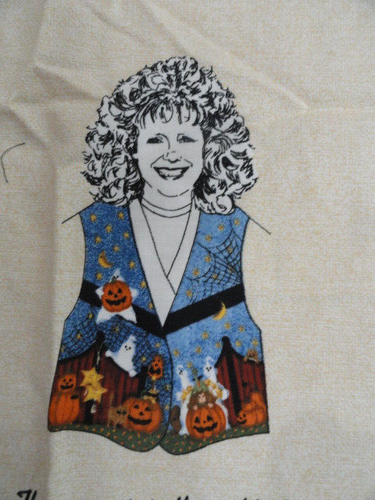 Halloween Vest Fabric Sz S-L Pumpkin Ghost Witch Cranston Leslie Beck 100%Cotton - Picture 4 of 10