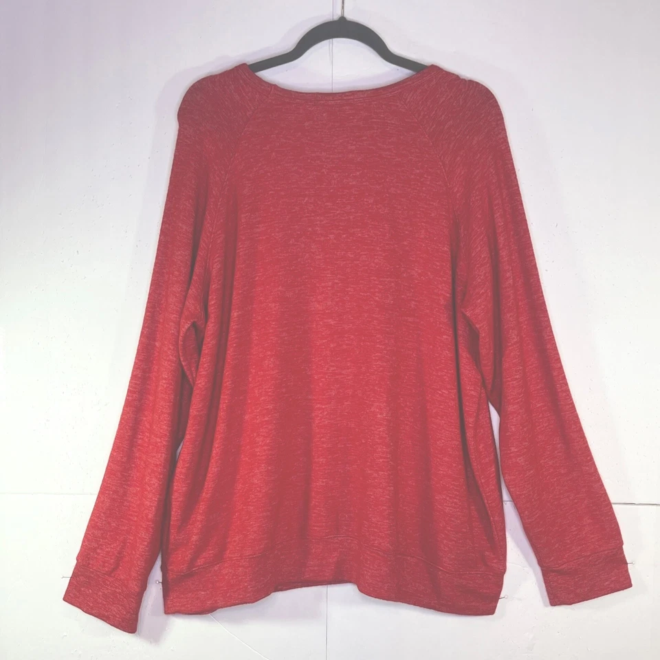 NUEVO CON ETIQUETAS BUFFALO DAVID BITTON Pullover Suéter 2XL Rojo Raglán Manga Larga Sudadera Foto 2 de 4