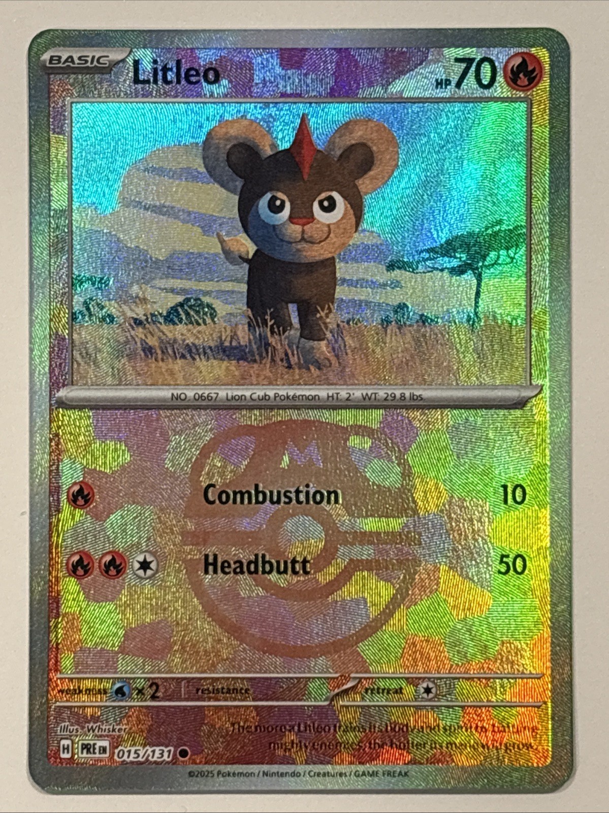 Litleo Master Ball Pattern 015/131 Pokémon TCG Prismatic Evolutions NM