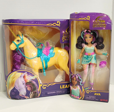 NEW Unicorn Academy Ava Doll + Leaf Unicorn Figure Doll Playset Lot 4+