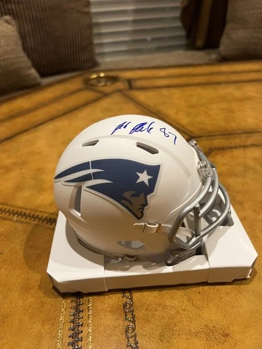 ROB GRONKOWSKI SIGNED NEW ENGLAND PATRIOTS RIVALRIES MINI HELMET BAS COA