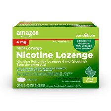 Amazon Basic Care Nicotine Polacrilex Mini Lozenge 4 mg 216 count MINT flavor