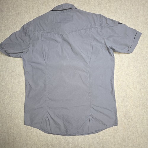 Helix Mens Button Down Shirt Anarchy Patch Gray Size Large Bikercore Harley - Picture 4 of 6