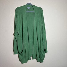 Laura Scott Green Knit 3x Cardigan