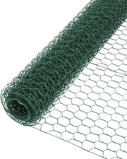 Chicken Wire | Green PVC Coated | 600Mm X 10M | 25Mm Hexagonal Holes | Wire Mesh 1.97 per metre