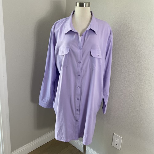 Coolibar Shirt Damen Plus 3X Lavendel UPF 50+ Knopfleiste Sonnenschutz Oberteil
