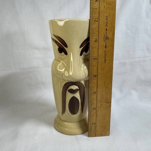 Ceramic Tiki Mug or Vase Charlie Chan Fu Manchu Racist Hawaiian Luau Glass DW118 - Picture 8 of 8