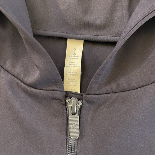 Lululemon sportliche Damenjacke blau marineblau Signatur Kapuze Größe 6 Activewear - Bild 7 von 10