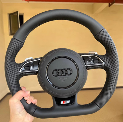 Audi Performance S Line Lenkrad A4 A5 B8 B8.5 Leder ALL BLACK NEU