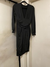 Women s Black Ruched Bodycon Midi Dress Size Medium