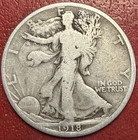 1918 Walking Liberty Half Dollar. Free Shipping