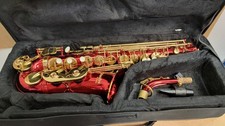 Mendini Red /Laquer Alto Saxophone Sax With Gooseneck Case MAS-RL **Not Tested**