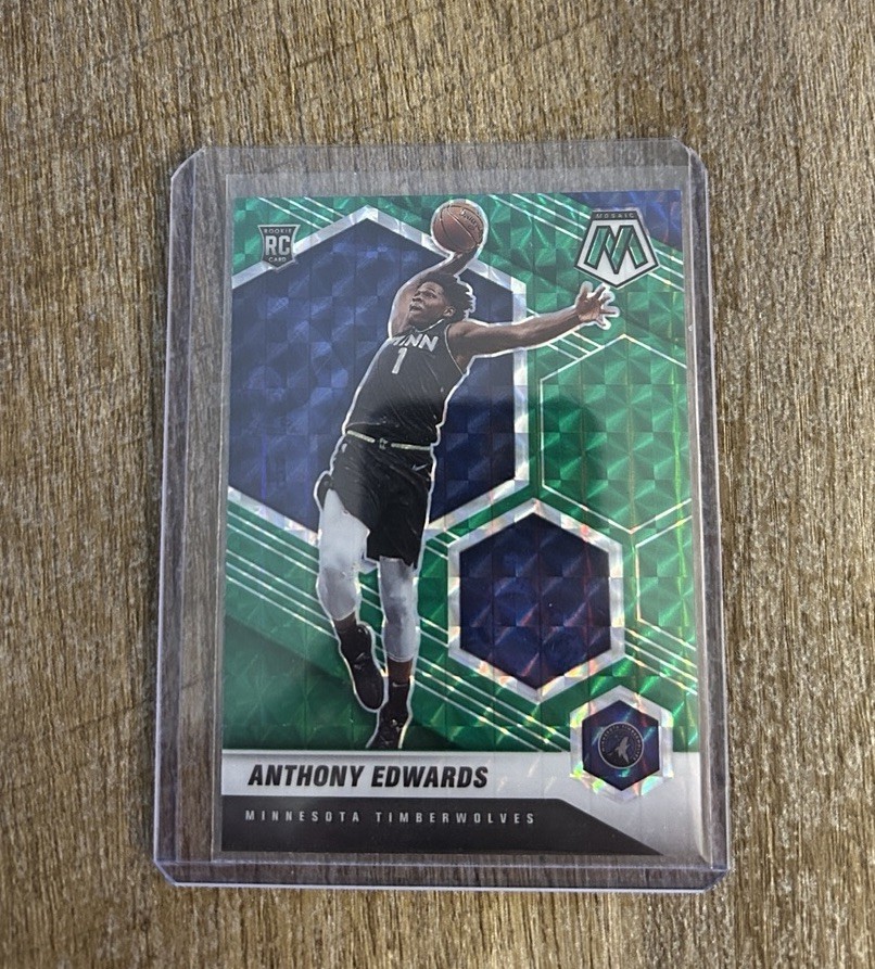 2020-21 Panini Green Mosaic Rookie Anthony Edwards #201 Mosaic Prizm Basketball