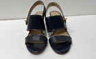 Coach Turnlock Slingback Navy Blue Patent Leather Open Toe Heels Size 6.5 B — photo 2