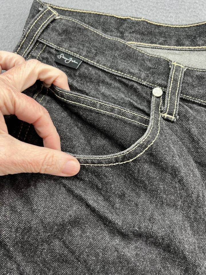 Jeans Sean John Para Hombres 40 Negro Carbón Calce Relajado Pierna Recta Sueltos Denim Foto 2 de 4