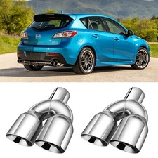 For Mazda Mazdaspeed3 2x Stainless Dual Exhaust Pipe 2.5 Inlet 3.5 Outlet